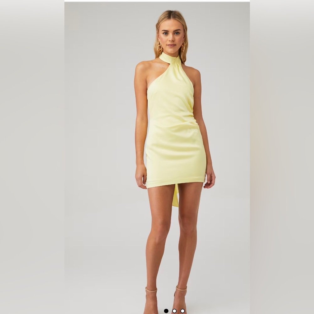 Nookie entice yellow mini halter dress small